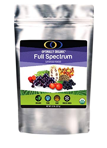 Optimally Organic Raw Freeze Dried Full Spectrum - Acai, Acerola Cherry, Maqui Berry, Camu Camu, Noni, Hemp Seeds - Support Digestion,Immune Booster - Multi-Vitamin & Protein Superfood Powder - 1/2 lb