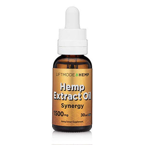LiftMode Hemp Extract Crude Oil 1500mg (Synergy - for Sleep & with Terpenes, Black Seed & Turmeric) | Non-GMO, Organic & Gluten Free