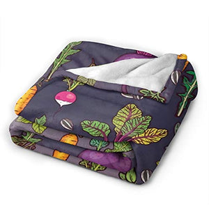 ARTIEMASTER Green Vegetables Blanket Soft and Lightweight Flannel Throw Suitable for Use in Bed, Living Room and Travel 50"x40" for Kid