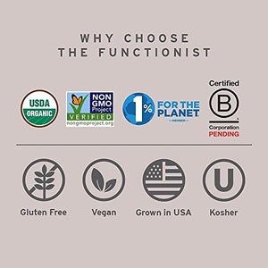 The Functionist Organic Mushroom Blend - 10 Mushroom Powder Supplement - Powerful Gut, Energy & Immune Mushroom Complex – Convenient Mushroom Drink Powder - Vegan, Kosher, 2.12 oz