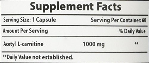 Best Naturals Acetyl L-Carnitine 1000mg Capsule, 60 Count