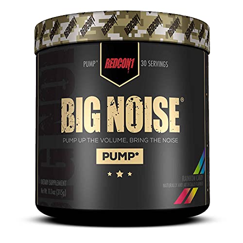 Redcon1 Big Noise Pump Formula (30 Servings) - Non-Stim, Increased Energy and Focus, Vasodilator, Intense Pumps (Rainbow Candy)