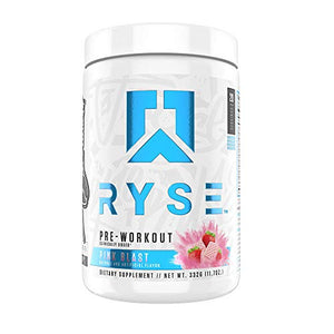 Ryse PRE Workout | Ryse Up Supplements | Fuel Your Greatness | Energy, Endurance, Focus, Next Level Pump, Citruline, Taurine, Arginine, CarnoSyn Beta Alanine, 20 Servings (Pink Blast Flavor)