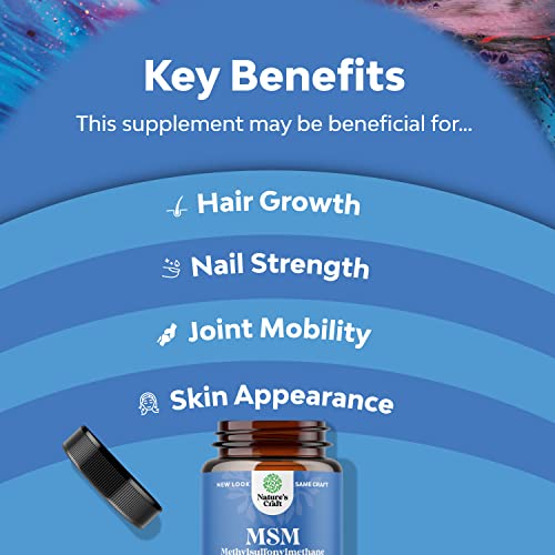 Pure MSM Supplement Capsules  Joint Support for Increased Flexibility and Pain Relief with Anti Wrinkle, Anti Aging Collagen Boosting Pills and Antioxidant Supplement For Men and Women