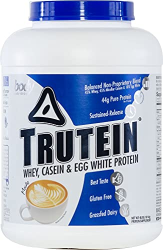 Body Nutrition Protein Powder - Trutein Mocha 4lb Whey - Natural Keto Drink Weight Loss, Workout, Recovery