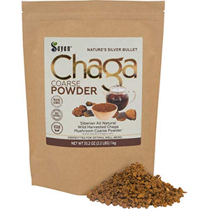 Sayan Siberian Raw Ground Chaga Powder 2.2 Lbs (1Kg) - Wild Forest Mushroom Tea, Powerful Adaptogen Antioxidant Supplement, Support for Immune System, Digestive Health + Helps Inflammation Reduction