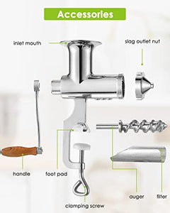 Moongiantgo Manual Wheatgrass Juicer Extractor Stainless Steel Manual Juicer for Juicing Wheat Grass Celery Kale Spinach Parsley Pomegranate Apple Grapes Fruit Vegetable (Detachable Slag Outlet)