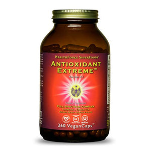 HealthForce SuperFoods Antioxidant Extreme - 360 VeganCaps - All Natural Turmeric Root Complex - Supports Immune & Cognitive Functions - Kosher & Gluten Free - 180 Servings