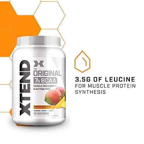 XTEND Original BCAA Powder Mango Madness | Sugar Free Post Workout Muscle Recovery Drink with Amino Acids | 7g BCAAs for Men & Women | 90 Servings