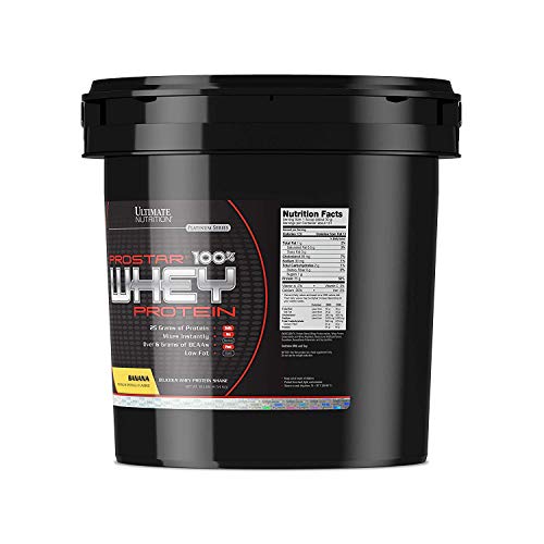 Ultimate Nutrition Prostar Whey Protein Powder of Isolate Concentrate Peptides Blend – Low Carb, Low Fat and Sodium, Keto Friendly, 25 Grams of Protein and 6 Grams of BCAAs - 150 Servings, Banana, 10 Pounds