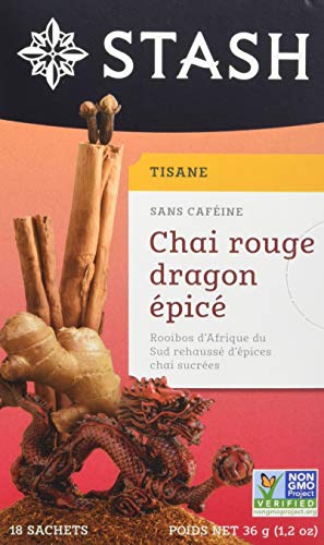 Stash Tea Spice Dragon Chai Tea - Naturally Caffeine Free, Non-GMO Project Verified Premium Tea with No Artificial Ingredients, 18 Count (Pack of 6) - 108 Bags Total