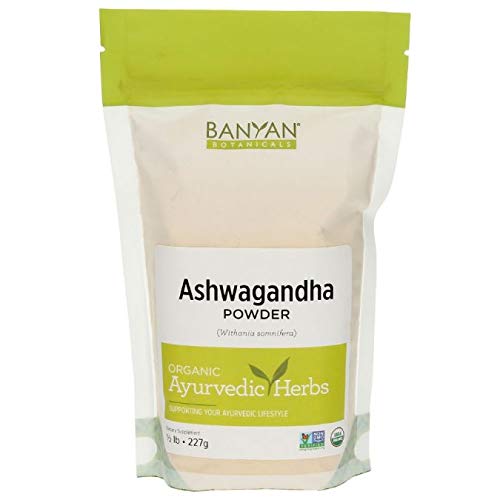 Banyan Botanicals Organic Ashwagandha Powder – Withania somnifera – for Healthy Adrenals & Immune System, Stress Relief, Strength, Balanced Mood & More* – 1/2lb. – Non-GMO Sustainably Sourced Vegan