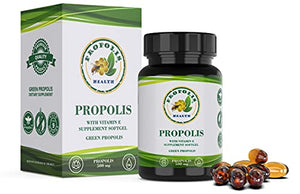 Bee Propolis Softgel 1000mg/Daily Per 2 Capsules | Brazilian Bee Propolis Extract - Immune Booster - Propolis Health - All Natural Allergy Supplement - Super Antioxidant |50 Days Supply Propolis Pills