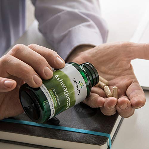 Swanson Ashwagandha Powder Supplement-Ashwagandha Root & Aerial Parts Supplement Promoting Stress Relief & Energy Support-Ayurvedic Supplement for Natural Wellness (100 Capsules, 450mg Each) 2 Pack