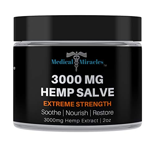 Medical Miracles Hemp 3000 Mg Extreme Strength Healing Salve : Ideal for Hips, Joints, Neck, Back, Elbows, Fingers, Hands, and Knees Made in USA