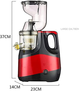 XUERUIGANG Slow Masticating Juicer Cold Press Juice Extractor Apple Orange Citrus Juicer Machine with Wide Chute Quiet Motor for Fruit Vegetables (red)