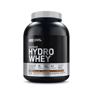 Optimum Nutrition Platinum Hydrowhey Protein Powder, 100% Hydrolyzed Whey Protein Isolate Powder, Flavor: Turbo Chocolate, 3.5 Pounds