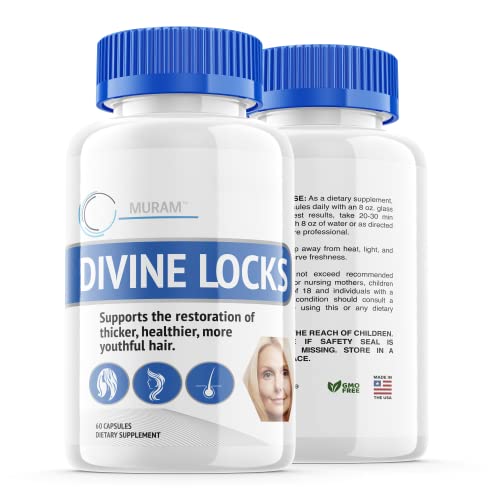 (2 Pack) Divine Locks Hair Supplement, Hair Vitamin, 2 Month Supply