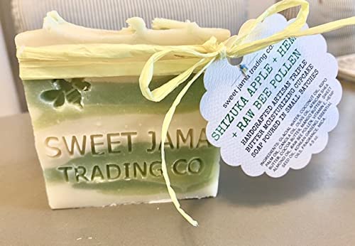 SHIZUKA APPLE-SAGE-HEMP Vegan Natural Handmade Aromatherapy Super Bar Soap w/Anti-aging Korean Ginseng + Raw Bee Pollen | Mother's Day | Anti-Aging | Korean Skin Beauty Products