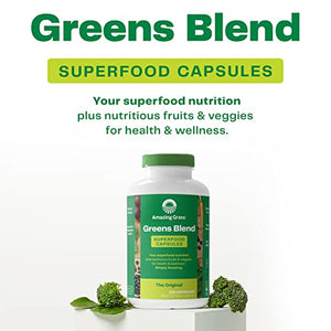 Amazing Grass Greens Blend Superfood: Super Greens Powder with Spirulina, Alfalfa, Beet Root Powder, Digestive Enzymes, Prebiotics & Probiotics, Original, 100 Servings (Packaging May Vary)