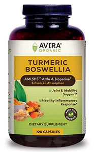 Avira Organic Turmeric Boswellia - Super Fusion with Amla, Curcumin, Bioperine, Traditional Joint Care Blend with Guggulu, Ashwagandha and Ginger Known to Support Joint and Mobility Health, Non-GMO