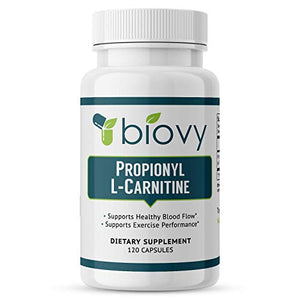 High Absorption Propionyl-L-Carnitine (PLCAR) by Biovy™ - No Artificial Fillers - Effective Propionyl L Carnitine HCL Supplement to Support Blood Circulation - 120 Capsules