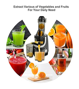 Juicer Machines Juicer Machine, Slow Masticating Juicer, Wide-Groove Slow Chewing Juicer for High-Nutrient Fruit and Vegetable Juice Cold-Pressed Juicer