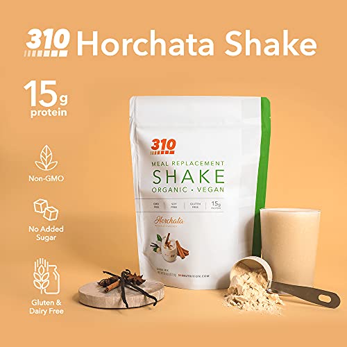 Vegan Organic Plant Protein Powder and Meal Replacement Shake - By 310 Nutrition - Gluten, Dairy and Soy Free - 0g of Sugar | Keto and Paleo Friendly (Horchata 28 Servings)