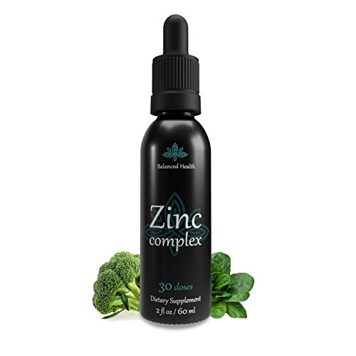 Balanced Health Zinc Complex - 30 Servings, 2oz, Peppermint Flavor, Vegan Liquid Ionic Zinc Sulfate Drops Plus Trace Minerals for Daily Immune System Support