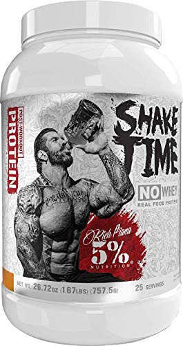 Rich Piana 5% Nutrition Shake Time | No-Whey 26G Animal Based Protein Drink | Grass-Fed Beef, Chicken, Whole Egg | No Sugar, Dairy, or Soy (Vanilla Cinnamon)
