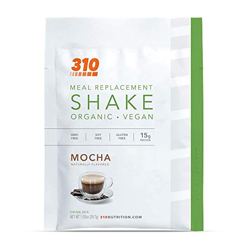 Vegan Organic Plant Protein Powder and Meal Replacement Shake - By 310 Nutrition - Gluten, Dairy and Soy Free - 0g of Sugar | Keto and Paleo Friendly… (Mocha, 1 Serving)