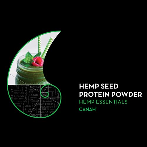 Natural Hemp Protein Powder by Canah® 16.9 Ounces / 500 g ✔️ Vegan, High in Protein, Fibre, Omega 3 & Omega 6, Amino Acids, Vitamins and Minerals, Certified Kosher 💚 European Sourced