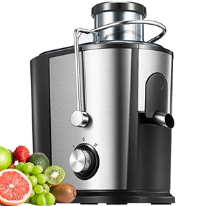 Juicer Centrifugal Juicer Machine for Fruit, Vegetables, 3" Wide Mouth, Updated Motor, Non-slip Design, Silver