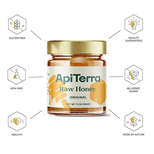 ApiTerra - Original Raw Honey , whipped & spreadable 11oz (pack of 3)