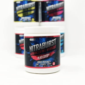 Giant Sports International NITRABURST Pre Workout Powder, Increase Blood Flow, Boosts Strength and Energy, Improve Exercise Performance, Creatine Free (Black Cherry, 30 Servings)
