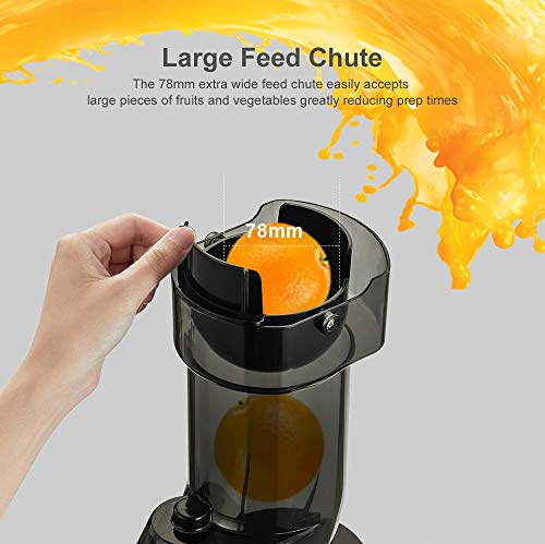 Wide Chute Slow Masticating Juicer E Cold Press Juice Extractor For High Nutrient Fruit And Vegetable Juice
