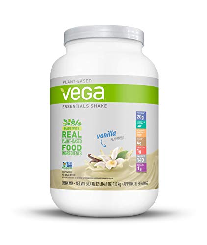 Vega Essentials Plant Based Protein Powder, Vanilla, Vegan, Superfood, Vitamins, Antioxidants, Keto, Low Carb, Dairy Free, Gluten Free, Pea Protein for Women and Men, 2.3 Pounds (30 Servings)