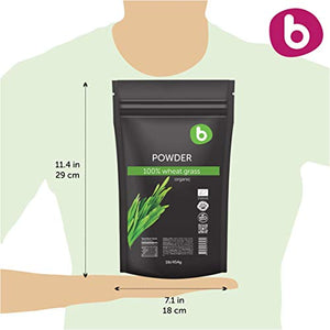 Bobica's Premium European Organic Wheatgrass Powder | Detox & Immunity Support | Superfood, Vegan, Rich in Fibers, Chlorophyll, Minerals | 100% Pure, Non-GMO, Gluten-Free, Raw | 1lb/454g |