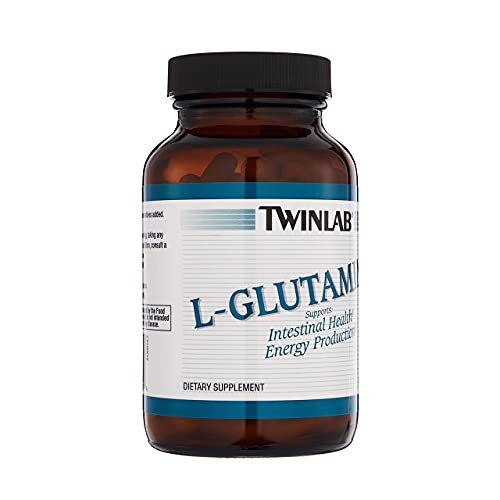 Twinlab L-Glutamine 500 mg - Amino Acid Supplement for Immune Support, Digestive Support, Metabolism Boost, Gut Health and Muscle Recovery, 100 Capsules