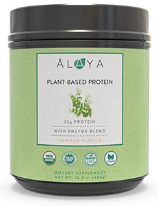 Alaya Naturals Organic Plant Based Protein Powder - Vegan Protein Powder with Pea Protein, Hemp Protein, & Spirulina - Non-GMO, USDA Organic, Vanilla