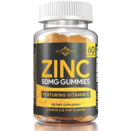 Zinc 50mg Gummies - 2 Month Supply - Chewable Zinc Supplements for Adults & Kids + Vitamin C - Great Tasting Gummy, Immune Support Supplement - Powerful Multivitamin Antioxidant (50mg Per Gummy)