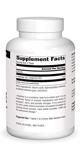 Source Naturals L-Arginine 1000 mg Free Form - 200 Tablets