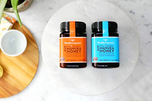 Wedderspoon Raw Premium Manuka Honey, Unpasteurized, Non-GMO Superfood, 17.6 oz