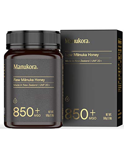 Manukora UMF 20+/MGO 850+ Raw Mānuka Honey (500g/1.1lb) Authentic Non-GMO New Zealand Honey, UMF & MGO Certified, Traceable from Hive to Hand