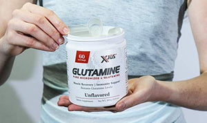 Xjus Micronized L-Glutamine, Maintain Muscle Mass, Supplements Natural Glutamine, GMO Free, Kosher, No Filler Ingredients, 60 Servings