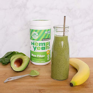 Manitoba Harvest Hemp Yeah! Organic Max with 13 g Fiber & 13 g Protein Powder, Unsweetened, 2.5 g Omegas 3&6 per Serving, Keto-Friendly, 16 Oz