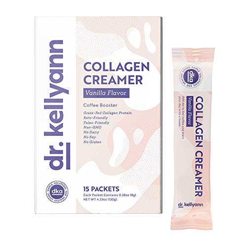 Keto Coffee Creamer Vanilla with Coconut Oil & 100% Grass-fed Collagen Powder - Dairy free, Sugar free, Gluten-Free, Soy free, Low Carb - Perfect for Keto, Paleo, Weight loss Diets (15 servings)