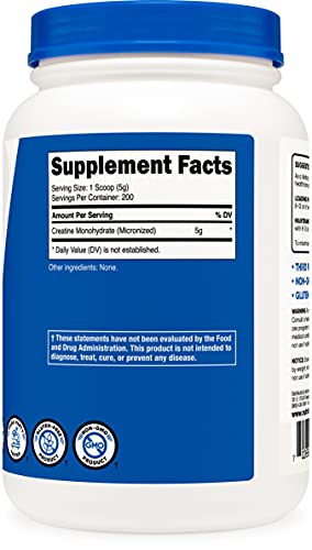 Nutricost Creatine Monohydrate Micronized Powder (1 KG) - Pure Creatine Monohydrate