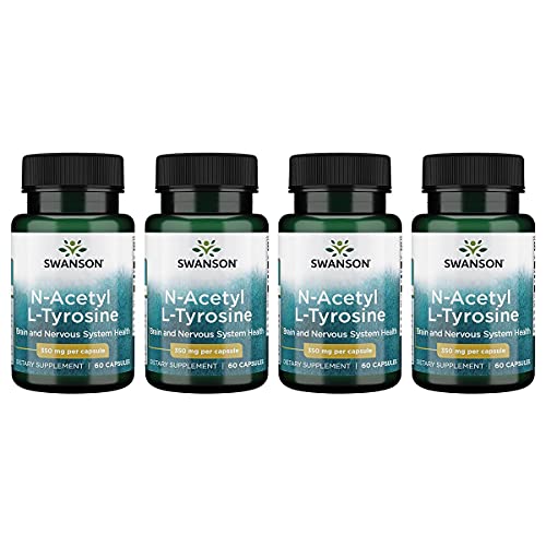 Swanson N-Acetyl L-Tyrosine 350 mg 60 Caps 4 Pack