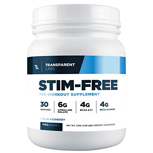 Transparent Labs Stimulant Free Pre-Workout, Natural Ingredient, Caffeine Free, Gluten-Free, Non-GMO, No Artificial Sweeteners, no Artificial Coloring, Tropical Punch